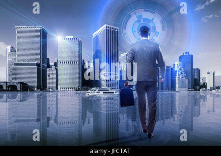 Businessman in global business concept Stock Photo