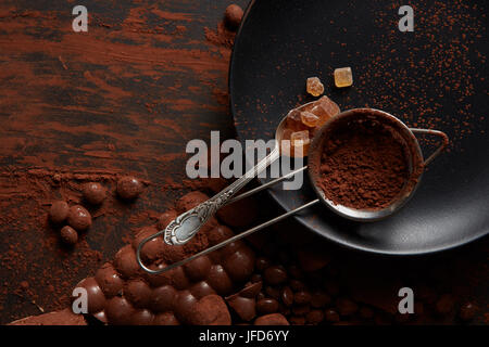 candies and cocoa powder Stock Photo