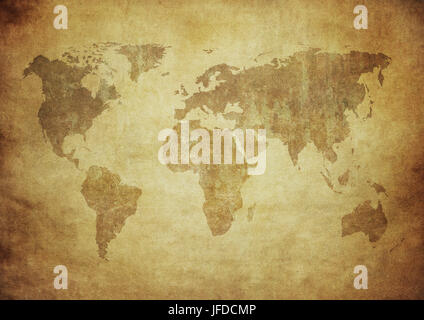 Grunge map of the world Stock Photo - Alamy