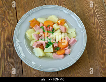 Finnish sausage soup Stock Photo