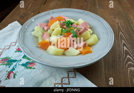 Finnish sausage soup Stock Photo