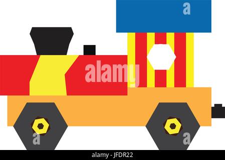 Isolated geometric train toy Stock Vector