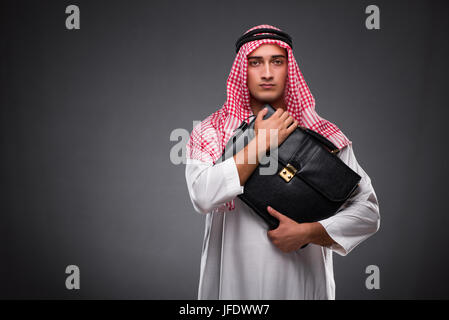 Arab businessman on gray background Stock Photo
