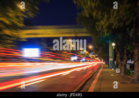 Abstract image of night traffic in the city. Stock Photo