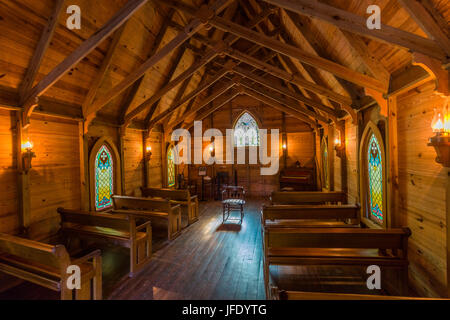 Interior of Mary's Chapel at Historic Spanish Point on the Gulf Coast of Florida in Osprey Florida Stock Photo