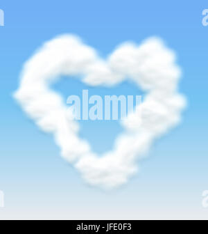 Realistic image of heart shaped cloud in blue sky Stock Photo - Alamy