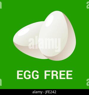 Egg free logo icon Flat vector illustration for eco, organic, bio theme Stock Vector