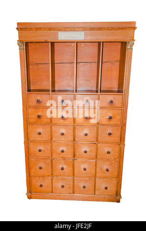 Old antique apothecary cabinet. Stock Photo