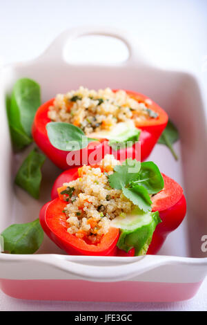 Stuffed red Peppers Stock Photo