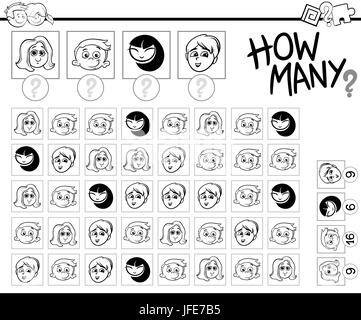 counting for kids coloring page Stock Photo - Alamy