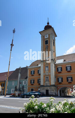 main square, town hall, Mureck, Süd-Steiermark, Steiermark, Styria, Austria Stock Photo