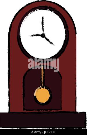 vintage clock pendulum decoration office element Stock Vector