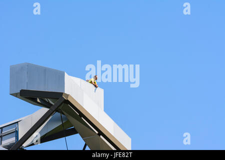 outlook tower Murturm, riparian forest, Mureck, Süd-Steiermark, Steiermark, Styria, Austria Stock Photo