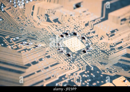electronic circuit board closeup Stock Photo