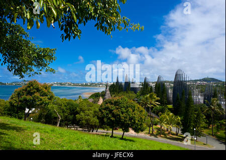 Tjibaou cultural center in Noumea capital of New Caledonia, Melanesia, South Pacific Stock Photo