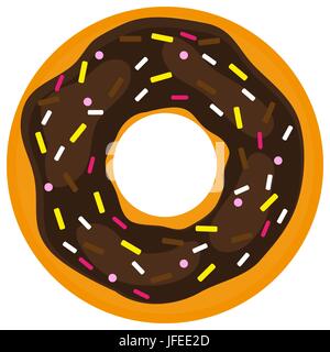 Donut with confectionery on a white background Stock Vector