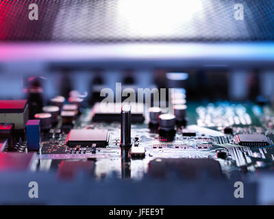 Printed circuit board from a wireless internet hub. Stock Photo