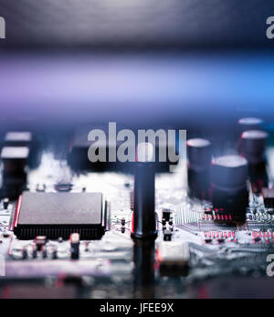 Printed circuit board from a wireless internet hub. Stock Photo