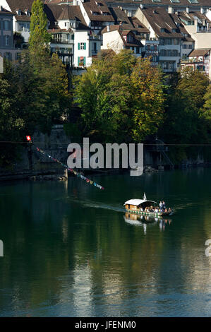 Switzerland, Basel, the Münster ferry crossing river Rhine Stock Photo