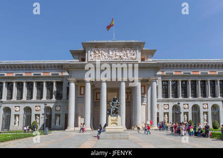 Spain, Madrid City, El Prado Museum, Velazquez Monument Stock Photo