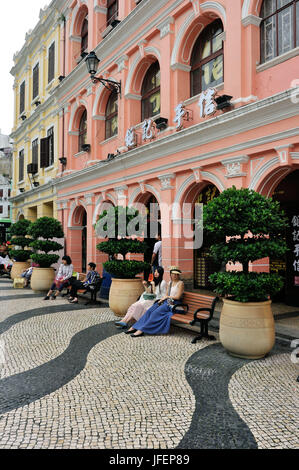 China, Macau, historical center, UNESCO World heritage, Largo do Senado Stock Photo