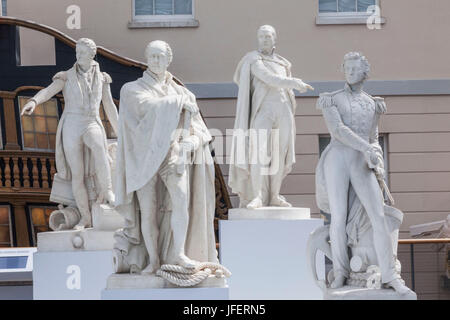 England, London, Greenwich, National Maritime Museum, Statues of Admirals and Ship's Captain Stock Photo