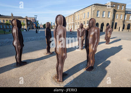 England, London, Woolwich, Peter Burke's Iron Sculptures titled 'Assembly' Stock Photo