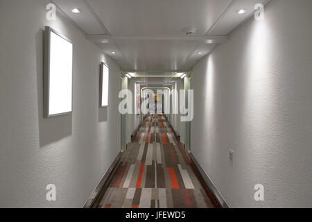 Hotel corridor with carpeted color Stock Photo
