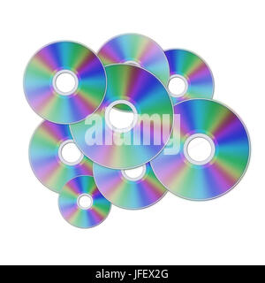 cd discs over white background Stock Photo