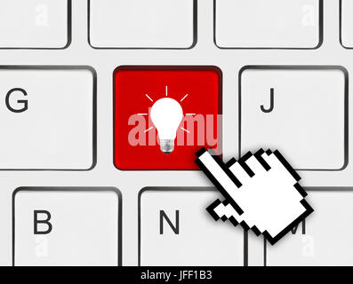 Computer keyboard with lamp key Stock Photo