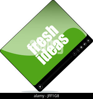 Video player for web with fresh ideas words Stock Photo