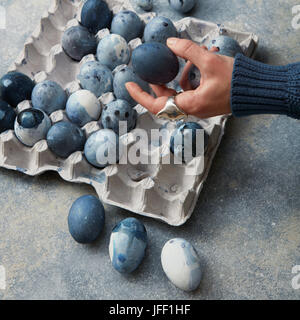 Eggs in paper tray Stock Photo