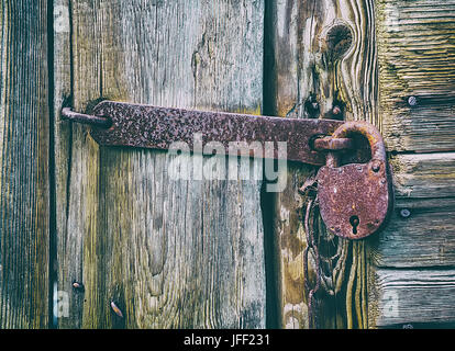 old metallic padlock Stock Photo