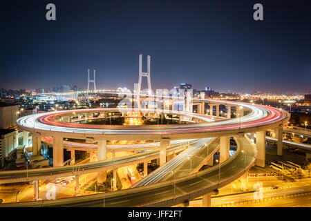 shanghai nanpu bridge at night Stock Photo