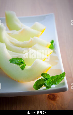 Honeydew melon slices Stock Photo