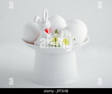Easter Eggs and Easter Bunny Stock Photo