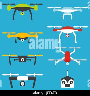 Drones vector set. Stock Vector