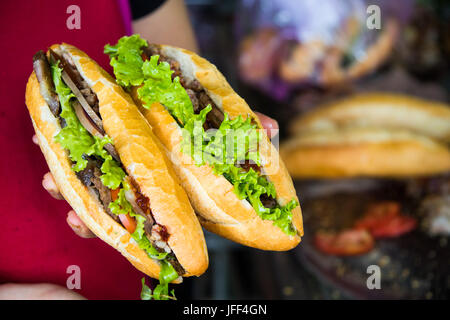 Banh Mi at Manh My Phuong, a famous and popular restaurant in Hoi An, Vietnam Stock Photo