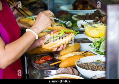 Banh Mi at Manh My Phuong, a famous and popular restaurant in Hoi An, Vietnam Stock Photo