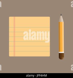 Notepad with bookmarks and pencil, Stock Vector