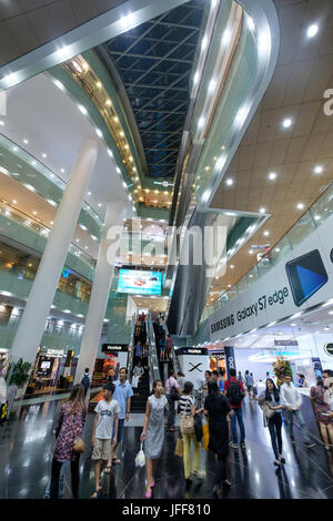 Shopping mall inside the Bitexco Financial Tower in Ho Chi Minh city, Vietnam, Asia Stock Photo