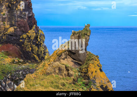 The ancient rocks covered with  moss Stock Photo