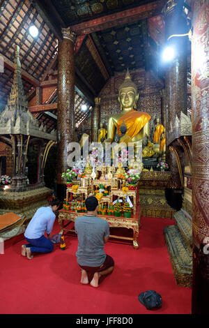 Old Buddha Sculptures At Wat Xieng Thong, Luang Prabang, Laos Stock 