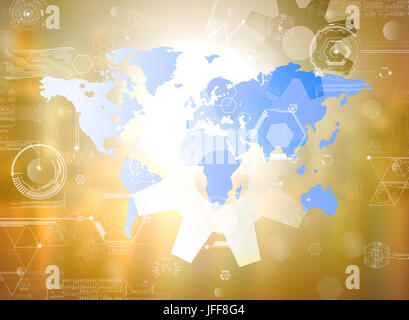 hologram screen with Digital datas Stock Photo