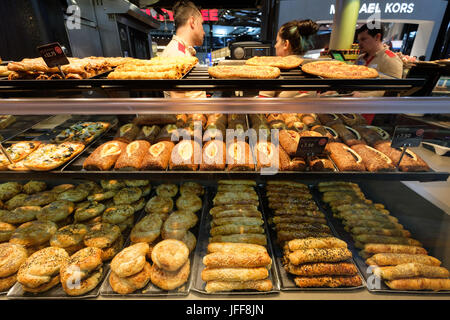 Turkish pastry on display at a cafe in Istanbul, Turkey Stock Photo