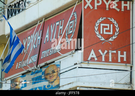 Nationalist Flags At Golden Dawn - Chrysí Avgí - Far Right Party ...