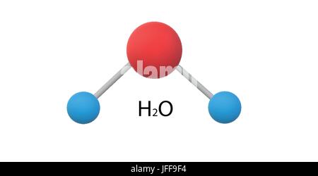 H2O molecule model Stock Vector