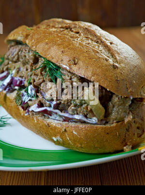 Southern Barbecue Beef  Sandwiches Stock Photo