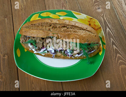 Southern Barbecue Beef  Sandwiches Stock Photo