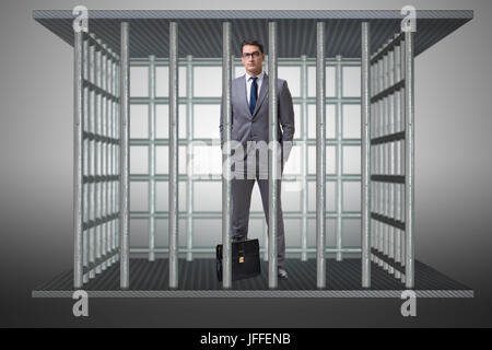 Businessman in the cage business concept Stock Photo